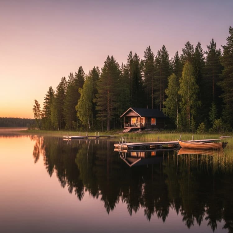 Фінляндія: хатинка серед озер